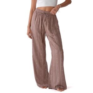 NWT Lotus and Luna Flowy Boho Wide Leg Drawstring Pants, Large - Yao Tribal
